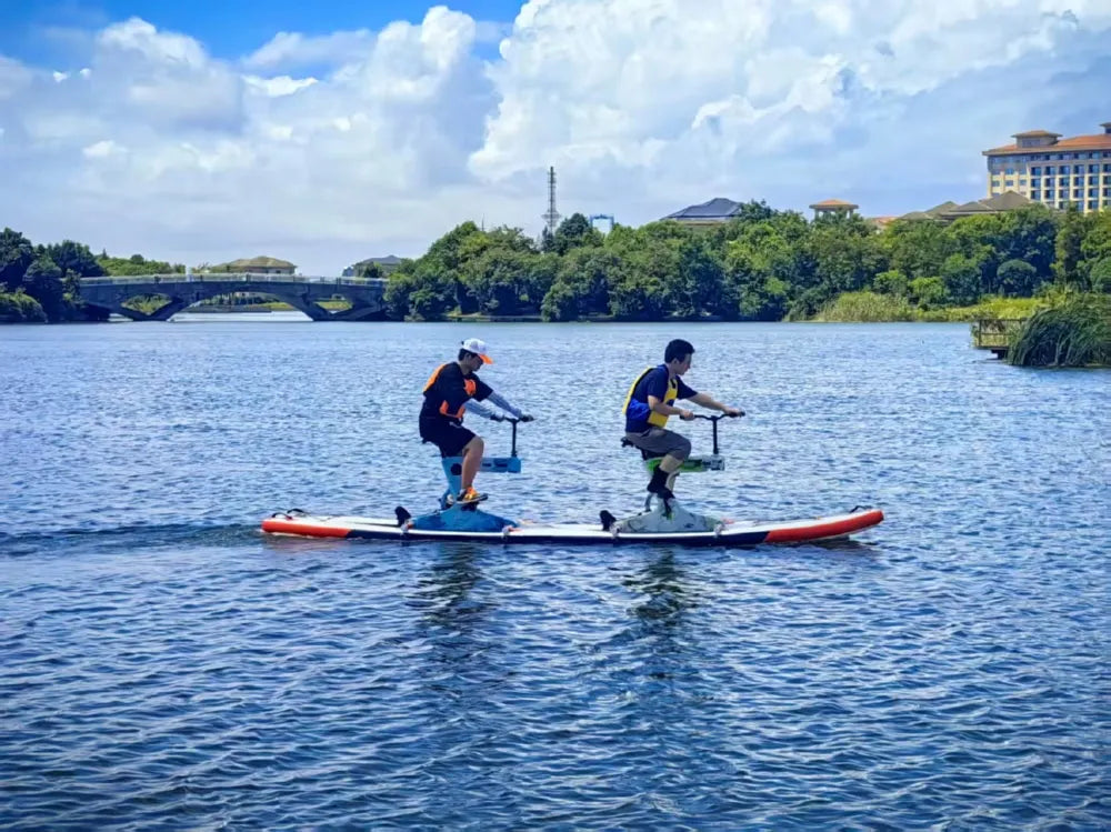 2 Persons Sea River Ocean Lakes 5M Floating Water Boat Water Ski  12b Integrated Plastic Double Water Inflatable Bike Summer Water Sport Supplies