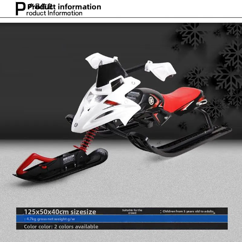 NEW Arrivals Adults Children Outdoor Sled European-American-Style Motorcycle-Inspired Sledge  Snow Scooter Winter Sport Supplies