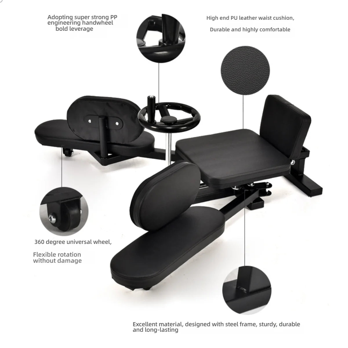 Home Gym Adjustable Durable Yoga & Dance Trainer's Assist Stretcher Leg Muscle Opener & Split Leg Stretching Machine for Pilates Studio Women Men Sports Supplies
