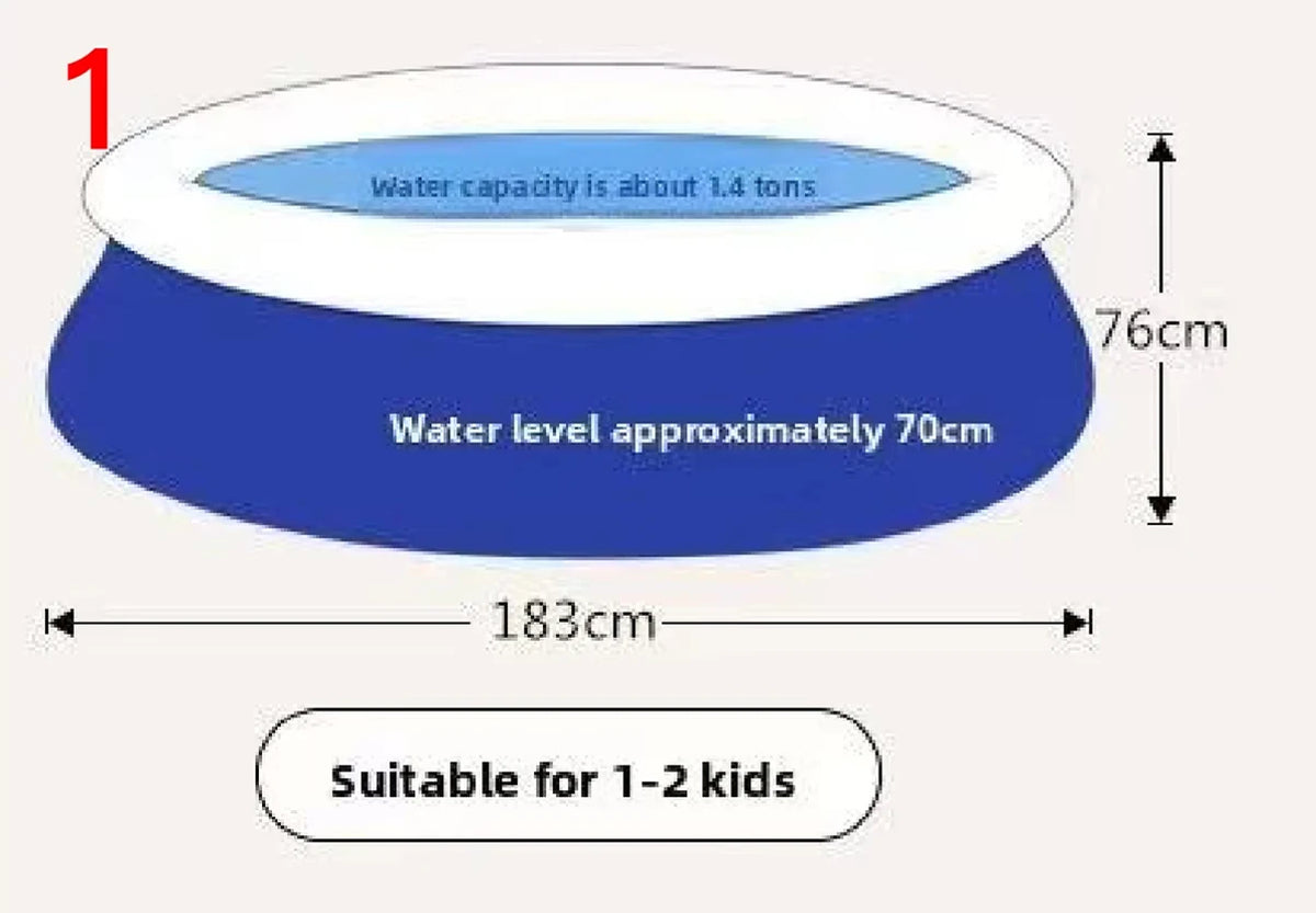 NEW Extra Large Inflatable Water Pool for Family Thickened PVC Lightweight Quick-to-Assemble Sun-Protective Outdoor Backyard Pool for Family