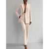 Boutique HOT SALE New Italian Fashion S-2XL 8 Colors Casual Career Double Breasted Long Sleeve Suit Jacket Long Pants Women's Luxury Blazer Top Quality Office Lady Business Dinner Suit Ladies Clothing Supplies.