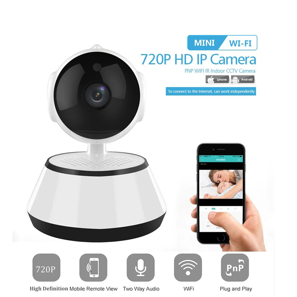Mini Home Security Camera HD 720P 1.0MP 360 Degree Mini Robot Baby Elderly Care Monitor V380 Wi-Fi App IP Camera Home Security Products