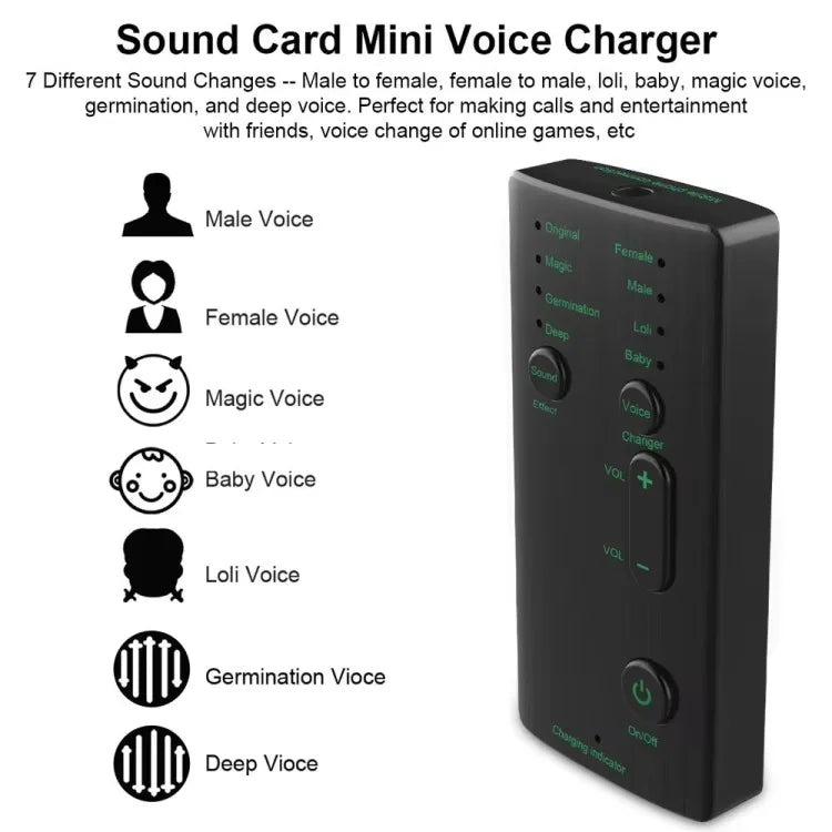Voice Changer New Model M1 Portable Mini Voice Changing Modulator Wireless Voice Changer Game Live Broadcast Mobile Computer Laptop Sound Effects Card Electronic Accessories