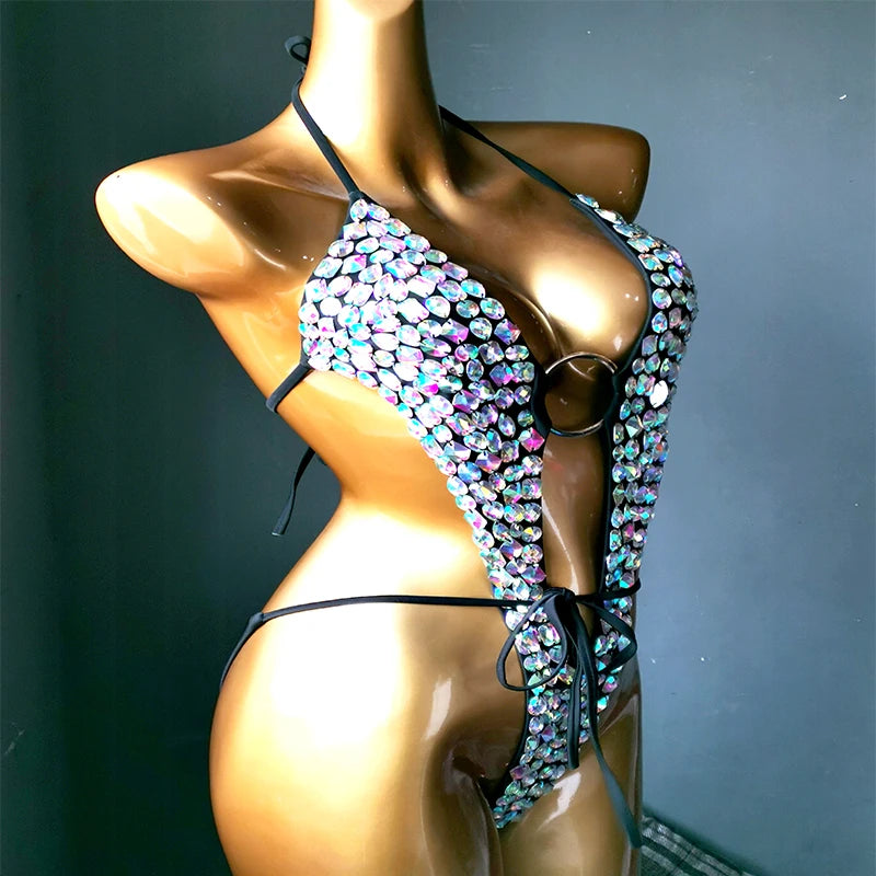 NEW Arrivals Women Female Luxurious Rhinestones Diamonds Bikini Sexy Ladies Swimwear Bathing Suit Bling Stones Luxury  Beachwear