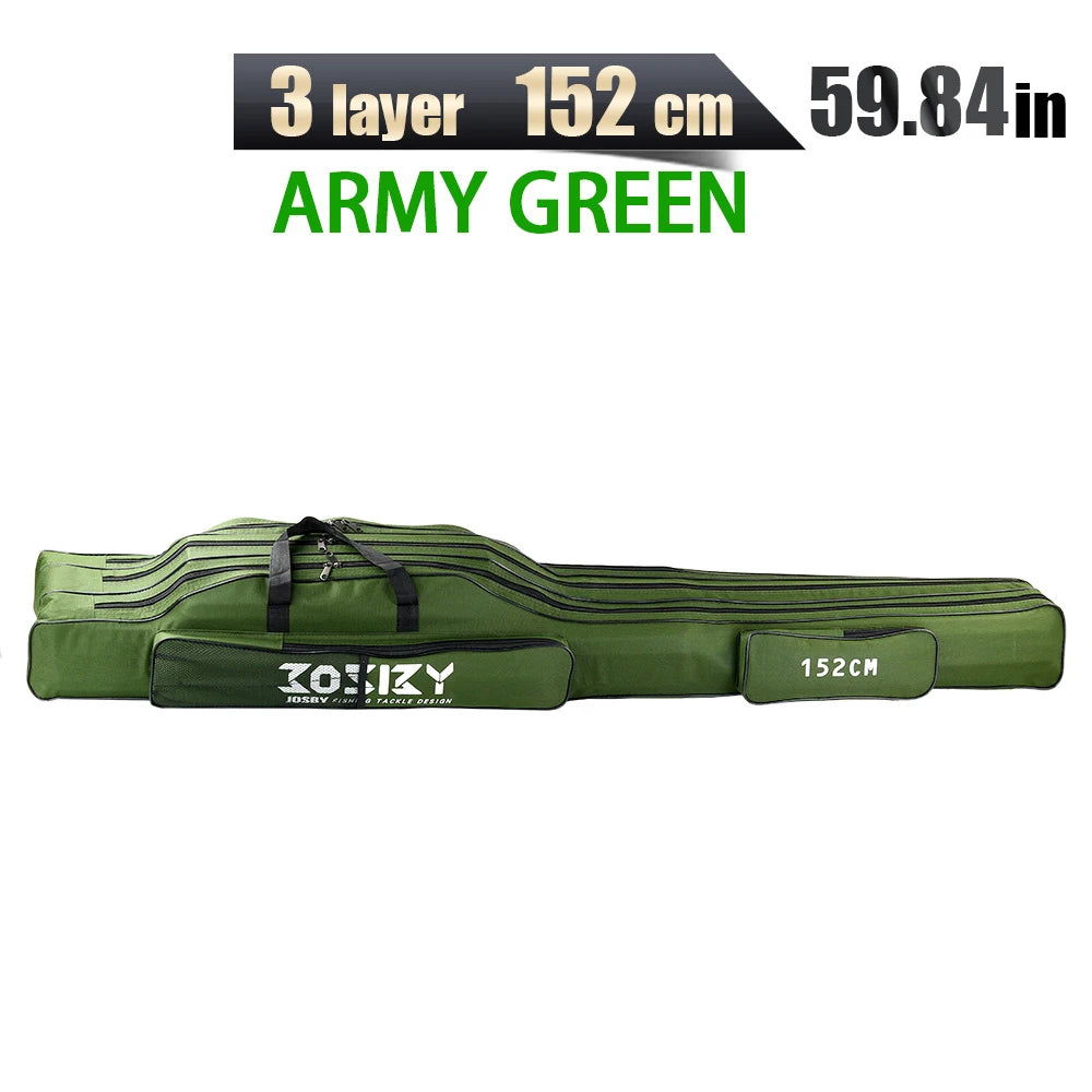 2/3 Layers Top Quality Fishing Rod Bags 60/100/122/150/152/180CM Tackle Collapsible Oxford Cloth Fishing Zipped Case Storage Pouch Holder Organizer For Fishing