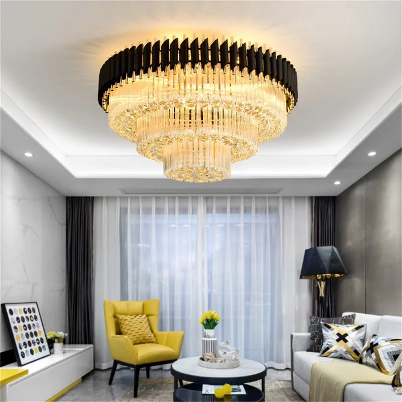 HOT SALE Villa Home Luxury K9 Crystal Ceiling Chandelier 5 Years Warranty Rectangle Ceiling Lighting Postmodern Luxury Crystal LED Lamps Fixtures Home for Living Room Dining Room Decoration Lighting Supplies
