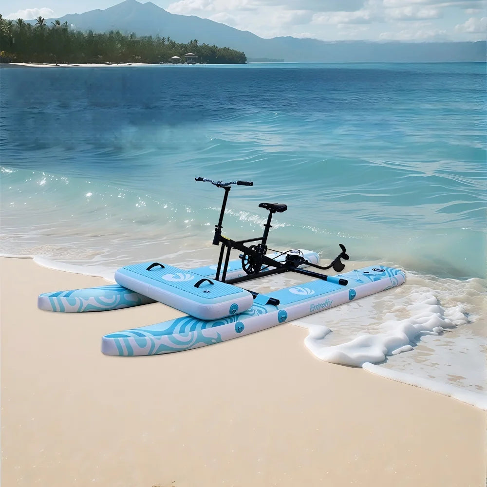 5 Years Warranty Top Quality Single & Double Multi-Inflatable Water Bike, Quick Assembly Convenient Style Water Bicycle Sea Ocean Lakes River Water Skiing Bike Water Sport Supplies