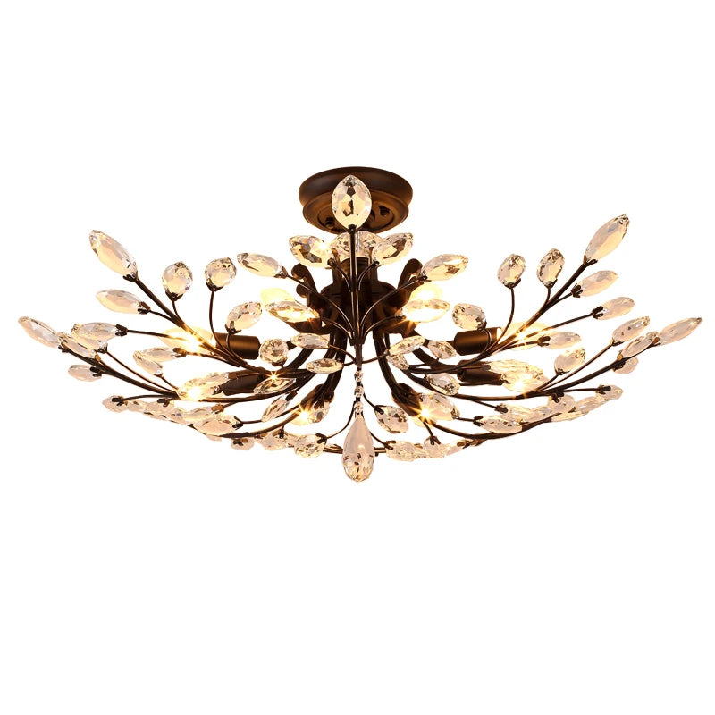 Home Living Room K9 Crystal Ceiling Light American Country LED Creativity Living Room Dining Room Bedroom Coffee Shop Clothing Store Home Lighting Supplies