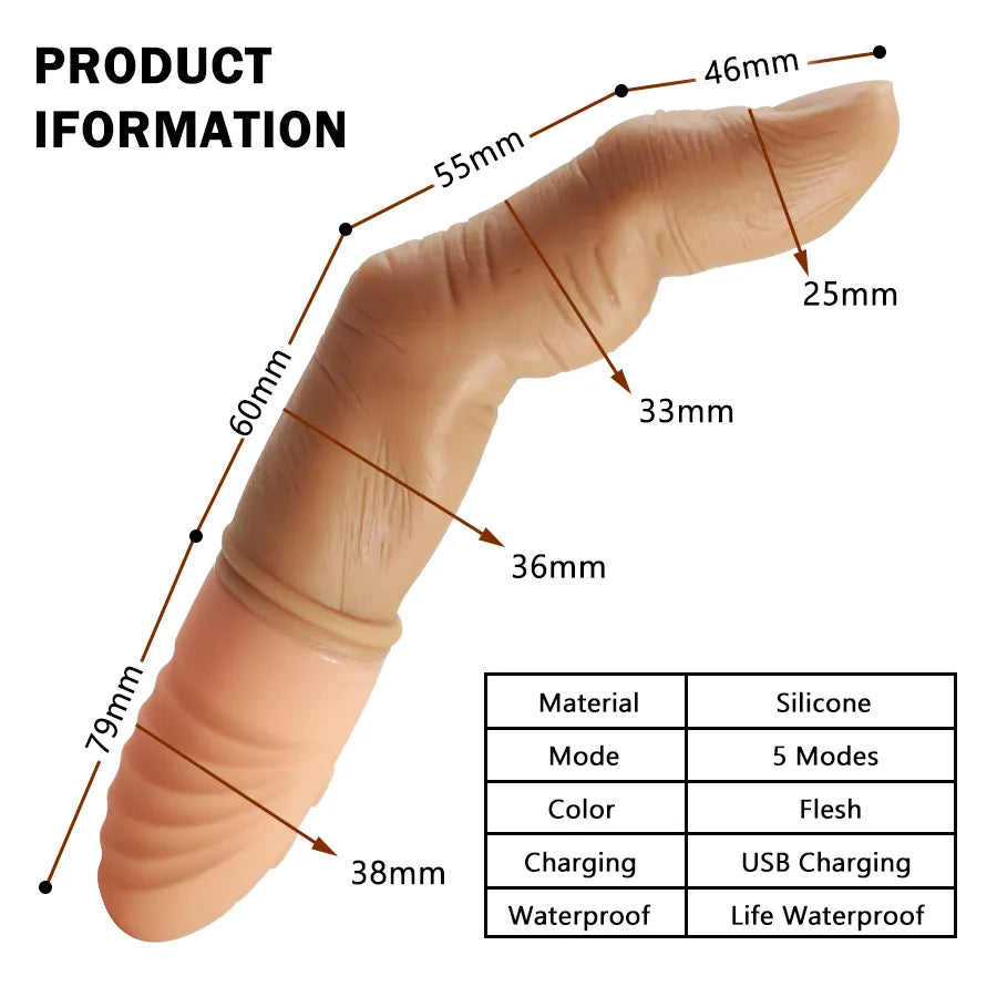 Powerful Finger Vibrator for Women G Spot Stimulate Vagina Massager Heating Silicone Finger Dildo Masturbator Adult Sex Toys