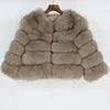 15 Colors S-2XL Luxurious Real Fox Fur Coat Women Cropped Natural Fur Jacket Customizable Real Fox Fur Coat Snow Outerwear Jackets Night Clubwear Prom Evening Party Winter Warm Ladies Luxury Apparel Supplies