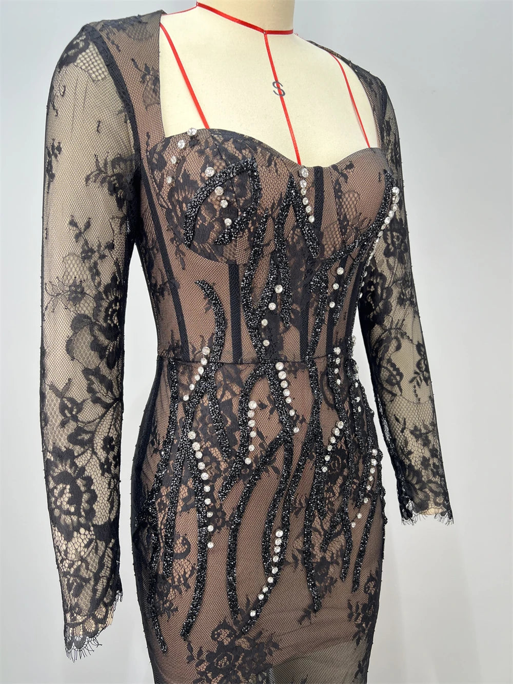 Just Arrived Women's Sexy Top Quality Sequins Celebrity Red Carpet Black Floor-Length Dress Wedding Guest Evening Prom Party Business Dinner Luxury Fashion Sexy Prom Runway Formal Gown Ladies Luxury Apparel Supplies