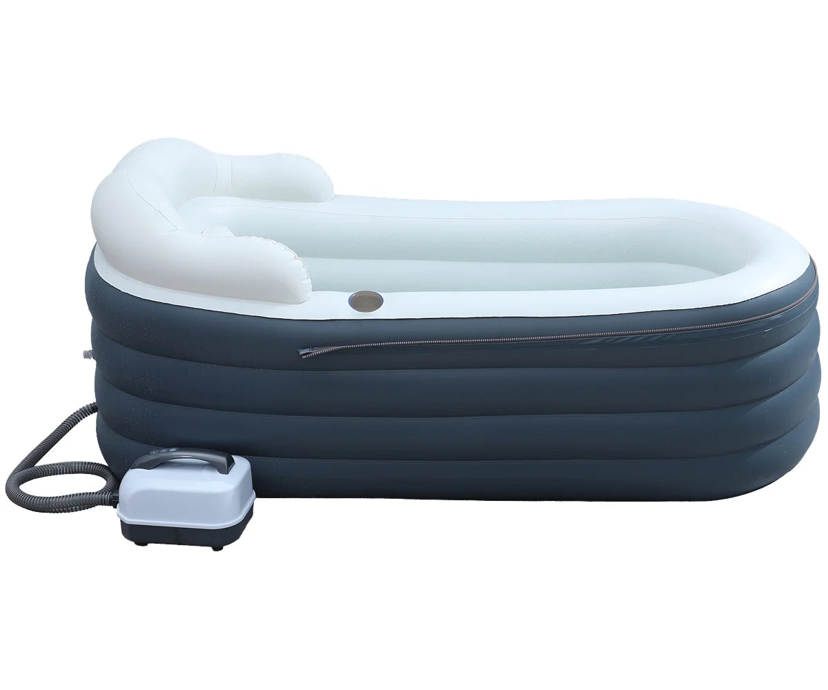 Inflatable PVC Bathtub Bubble Massage Mat Air Pump Remote Control Portable Outdoor Home Spa Bath Hot Tub Ice Bath Cold Plunge Jacuzzi Bathtub Fitness Recovery Health Care Supplies