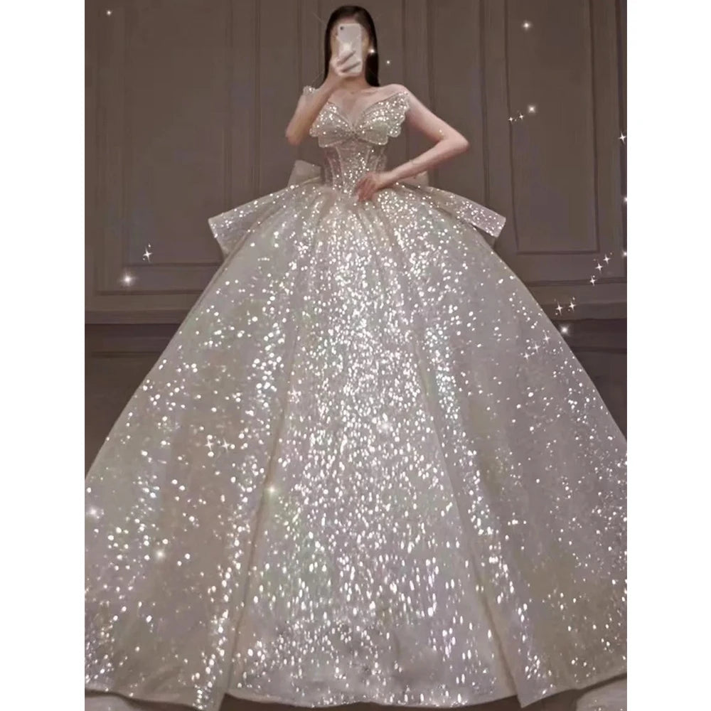 Boutique Gala HOT SALE S-4XL Plus Size NEW Modern Beaded Women's Luxury Wedding Dresses Bridal Gown Off Shoulder Latest Wedding Dress Evening Bride's Prom Party Wedding Ceremony Mermaid Bridal Gowns Ladies Formal Apparel Supp