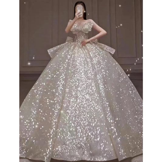 Boutique Gala HOT SALE S-4XL Plus Size NEW Modern Beaded Women's Luxury Wedding Dresses Bridal Gown Off Shoulder Latest Wedding Dress Evening Bride's Prom Party Wedding Ceremony Mermaid Bridal Gowns Ladies Formal Apparel Supp