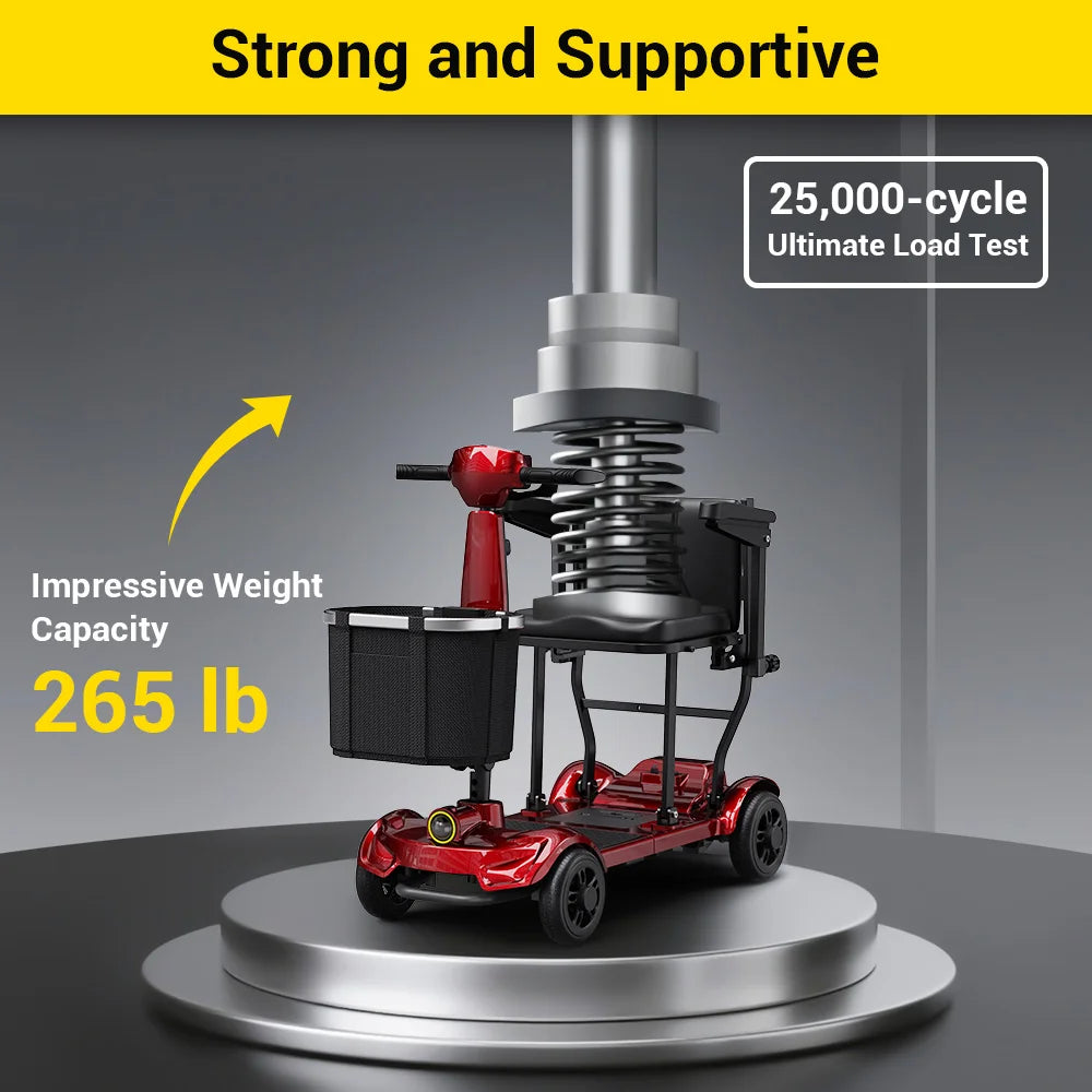 New Disabled 4 Wheels Electric Mobility Scooter Travel Mobility Scooter Handicapped Electric Power Scooter for Elderly