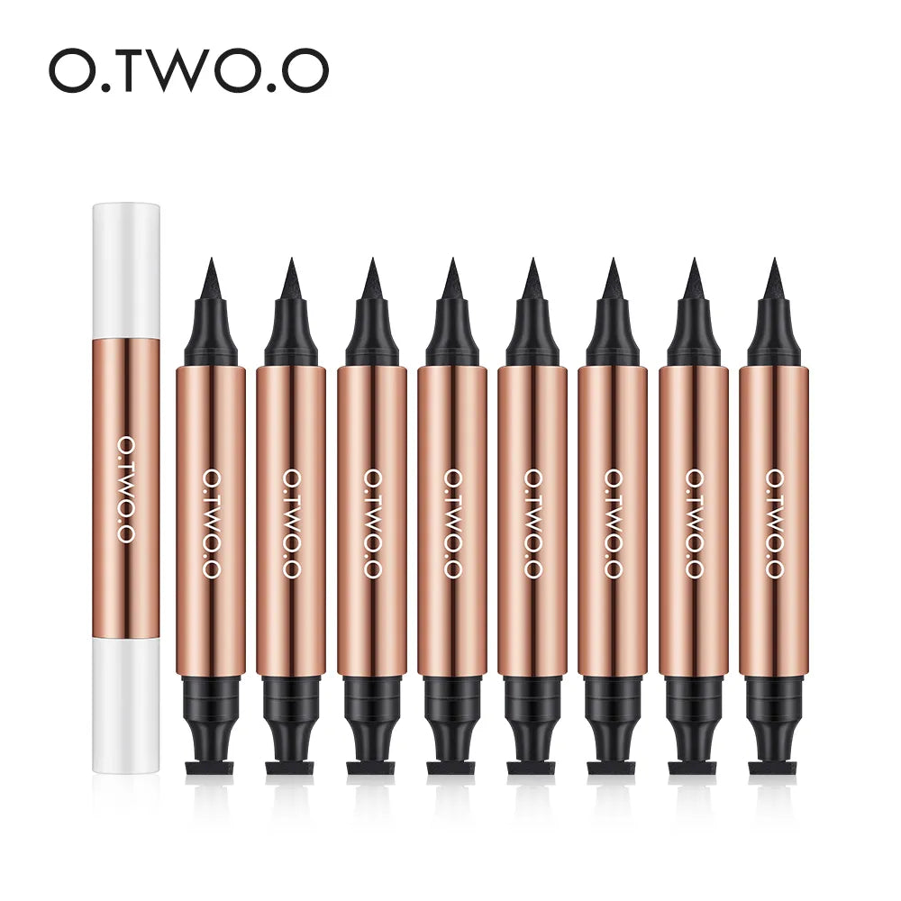 O.TWO.O 8pcs Liquid Eyeliner Stamp Black Eyeliner Pencil Long-lasting Waterproof Easy to Wear Cosmetics Makeup for Eyes