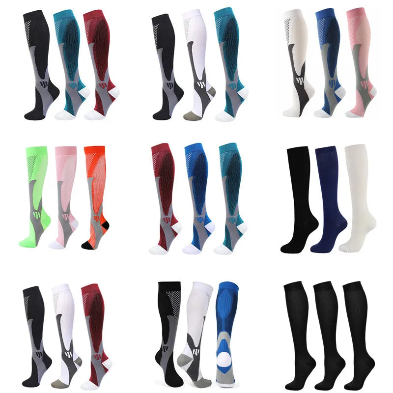 3/4/5/6 Pairs  New Compression Socks Men Women Medical Varicose Veins Edema Diabetes Socks Soccer Football Stockings