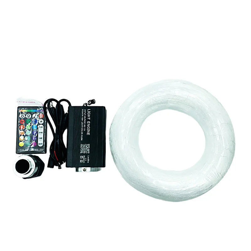 Bluetooth APP/Remote Control RGBW Fiber Optic Light Engine Car Roof Ceiling Starry Sky Meteor Projector Twinkle Music Sync Ambient Light Dynamic Symphony Atmosphere Vehicle Night Decoration Supplies