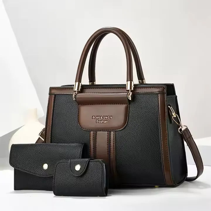 NEW Arrivals 3 PCS Set 8 Colors Best Selling Ladies Shoulder PU Leather Bags Luxury Designer Women's Handbags With a Wallet Purse
