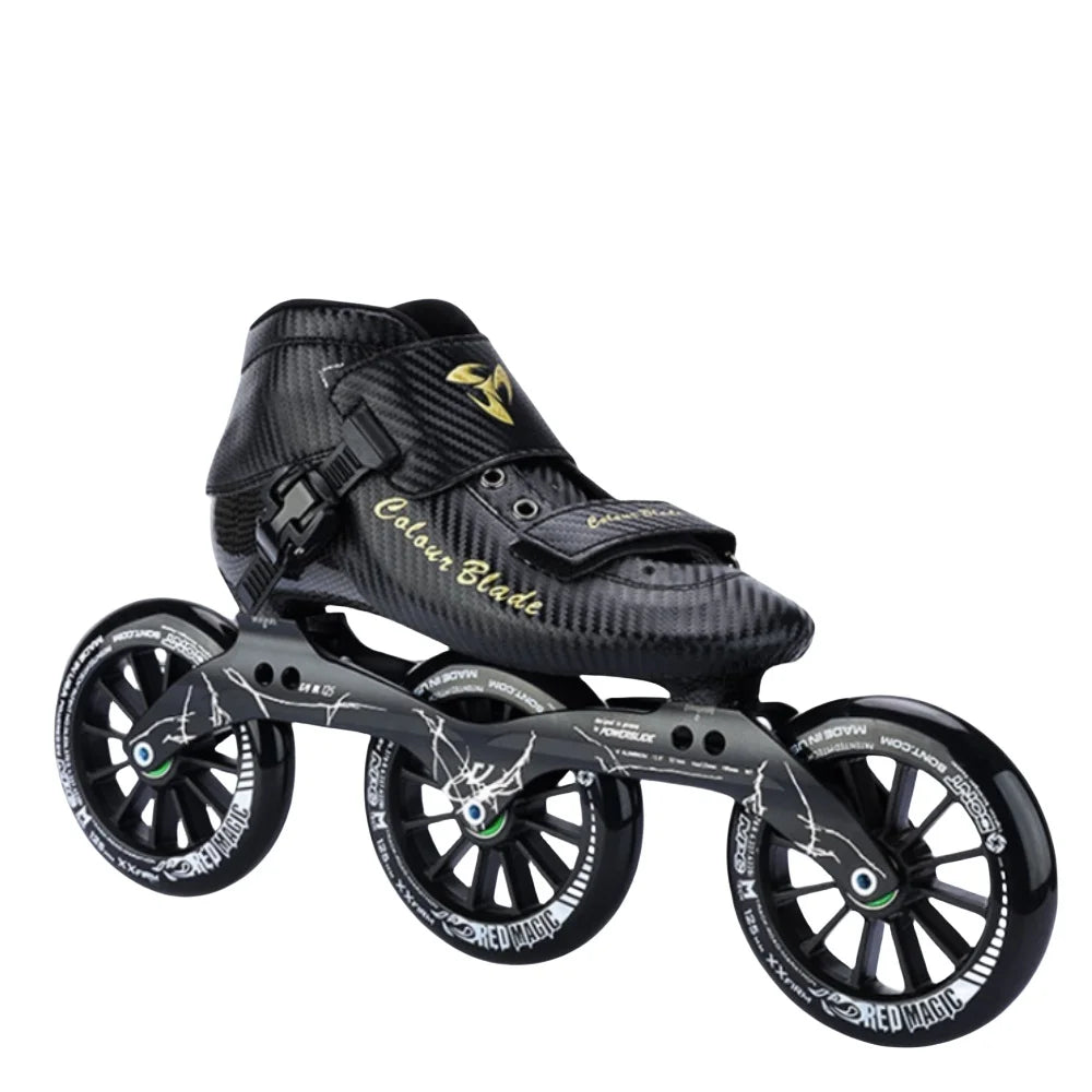 Carbon Fiber Sky Blue/Black/Red Color 4 Wheels Blade Adult Carbon Fiber Professional Inline Skates - High - Speed Racing, Durable PU Wheels for Marathon Outdoor Sports Activities Supplies