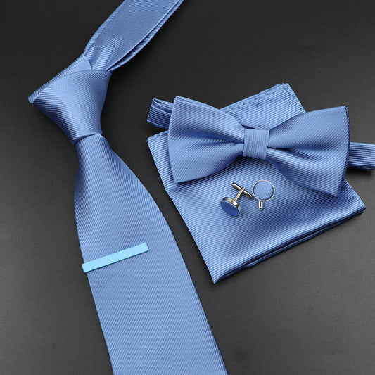 44 Types/Colors New Men's Tie Bowtie Set Luxury Business  Wedding Guest Solid Color Silk Polyester Jacquard Woven Necktie Suit Wedding Party Perfect Gift for Husband Boyfriend Lover