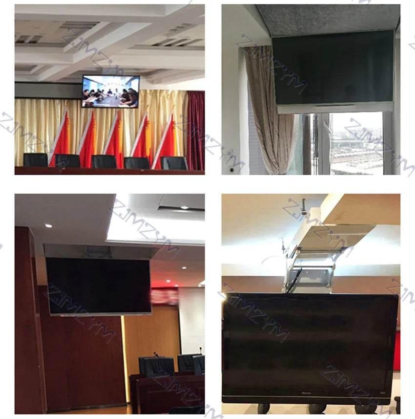 LCD TV Electric Ceiling Turner Inverted Hidden Ceiling Bracket Remote Telescopic Universal 26-100 inch 110V/220V Optional