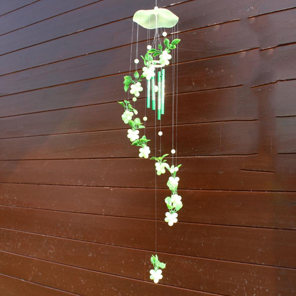 NEW Arrivals Luminous Glow in Dark Grape Wind Chimes Grapes Wind Chime Home Patio Porch Waterproof Hanging Ornament Garden Decoration