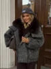 TikTok Most Popular 15 Colors Top Quality Unique Winter Luxurious Cashmere Loose Puffer Bomber Jacket Goose Down Jacket with Natural Red Silver Fox Fur Coat Girls Outerwear Jackets Women Winter Apparel Supplies