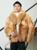 Boutique Gala HOT SALE M-3XL Plus Size NEW Luxury Thick Fuzzy Fluffy Real Red Fox Fur Coats Trendy Top  Quality Cozy Red Fox Fur Coat for Men Christmas Gift for Husband Lover Boyfriend Gentleman Luxury Apparel Supplies