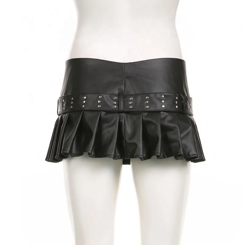 NEW Arrivals Women Top Quality Boutique Clothing Ladies Fashion PU Leather Hot Sexy Women's Skirts Evening Rave Music Party Night Clubwear Mini Skirts