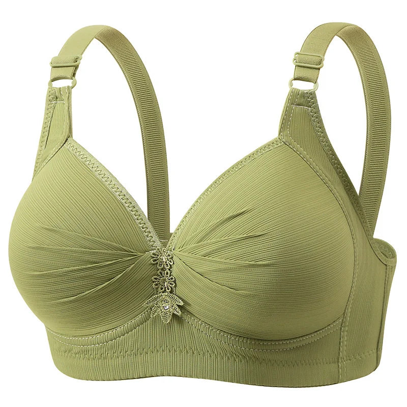 10 Colors Extra Plus Size One Piece Breathable Full Cup Back Closure Strappy Back Adjusted Straps Wire Free Women Bra Ladies Underwear Apparel Accessories