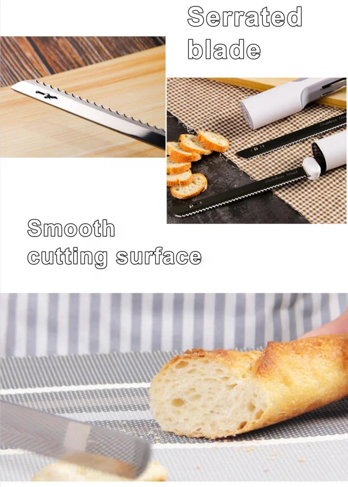 Wireless USB Professional Chef Electric Meat Knives Rechargeable Kitchen Knife Electric Stainless Steel Two Blades Ham Slicing Carving Cutting Sourdough Bread Knife Household Appliances
