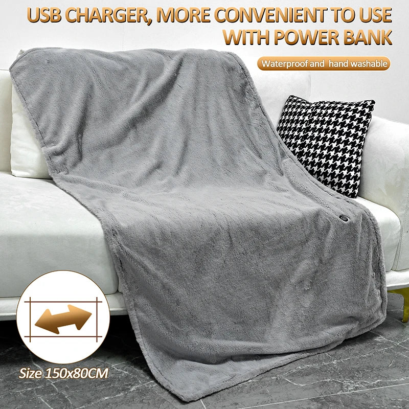 Electric Blanket Heated Throw Machine Washable Weighted Blanket for Home Office Bedroom & Living Room Portable Heating Wire Winter Warm Clothing Accessories