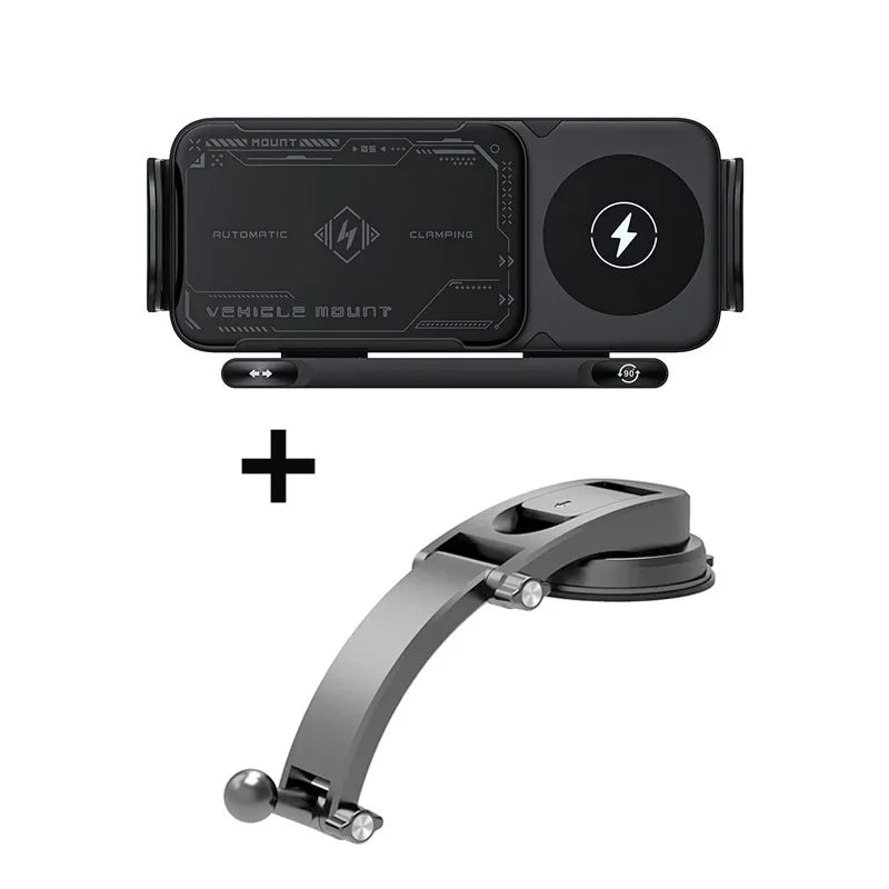 Car Vent Wireless Charger Mount, Fast Charging Phone Holder, Auto Rotating Stand for Phones, Supports Up to 15W Fast Charging