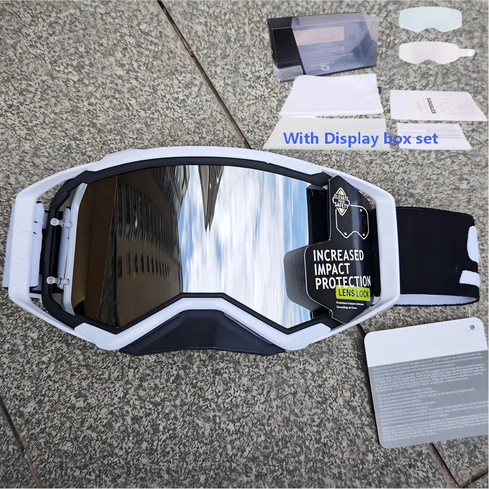 NEW American Motocross Motorcycle Top Quality Professional Goggles Halley Riding Eyewear Windproof Sports Glasses with Display Box Set