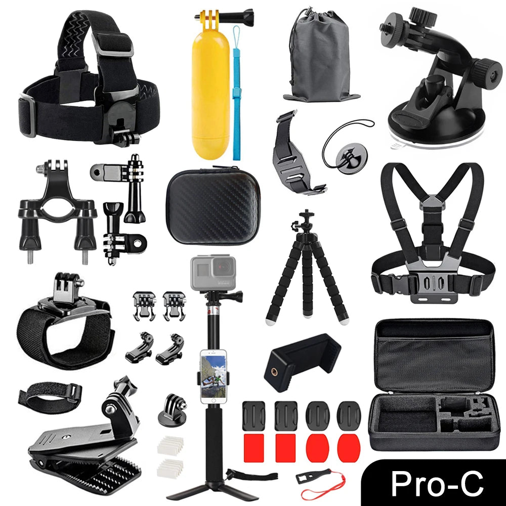 Full Set for Xiaomi GO-PRO SJ Camera Accessories Set for Go Pro Hero 13 12 11 10 9 8 7 6 5 4 Black Mount for DJI Insta360 for Sjcam Action Camera