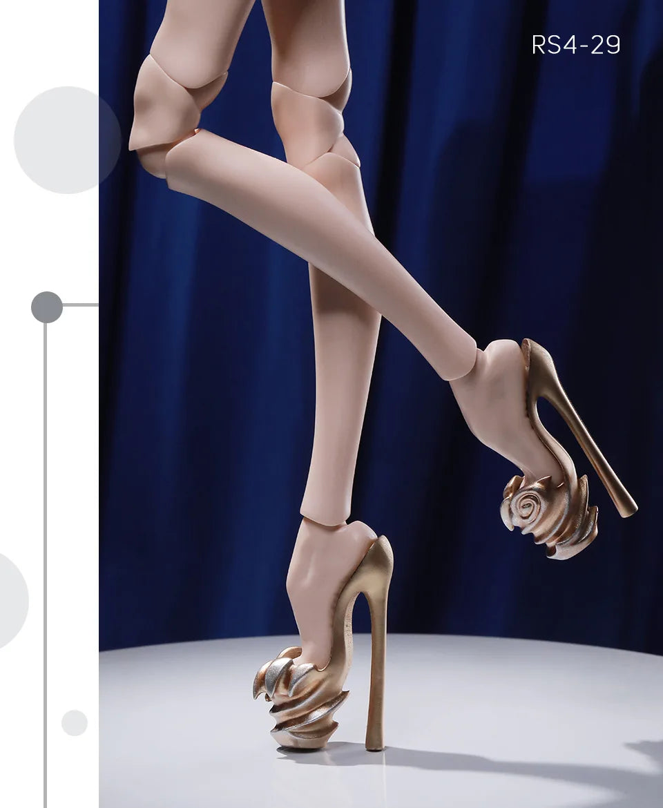 NEW!!!! HOT SALE!!!! Golden/Silver/Transparent Doll Shoes 1/4 BJD High Heel Shoes Super Model Girls Feet Accessories Supplies for MSD Special Size Women Body Art Doll Fashion Shoes Products