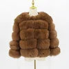 15 Colors S-2XL Luxurious Real Fox Fur Coat Women Cropped Natural Fur Jacket Customizable Real Fox Fur Coat Snow Outerwear Jackets Night Clubwear Prom Evening Party Winter Warm Ladies Luxury Apparel Supplies