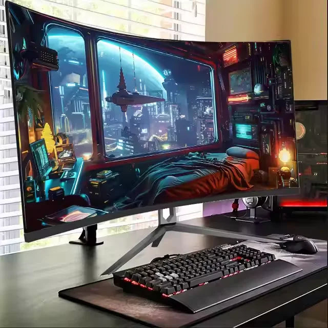 4K Gaming Monitors 27 Inch 34 Inch 144Hz Curved 135%sRGB Frameless LCD Monitor Desktop 3440*1440 Gaming Monitors Electronic Computer Supplies