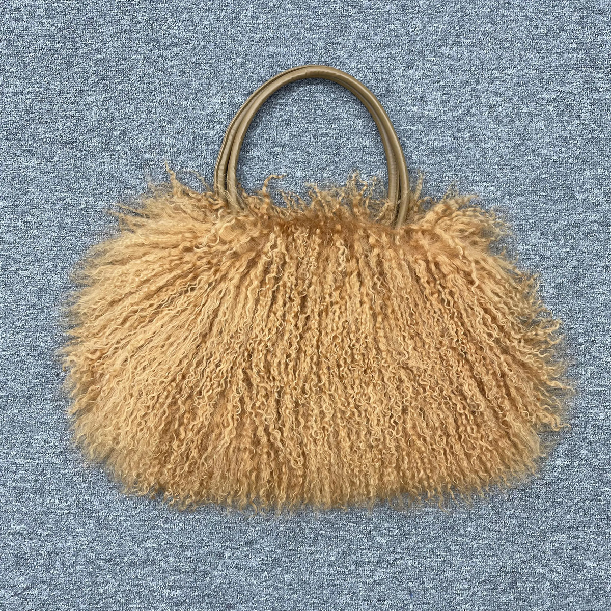 10 Colors 100% Real Sheep Fur Women's Shoulder Bag Mongolian Lamb Fur Bag Fashion Genuine Fur Women's Large Capacity Bag Ladies Luxury Apparel Accessories
