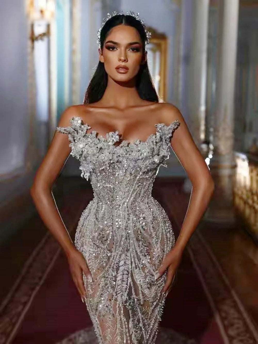 Boutique Gala HOT SALE NEW Arrivals Bridal Gown Luxury Elegant Beaded  Strapless Long Train Backless Mermaid Wedding Dress Women's Luxury Clothing Supplies