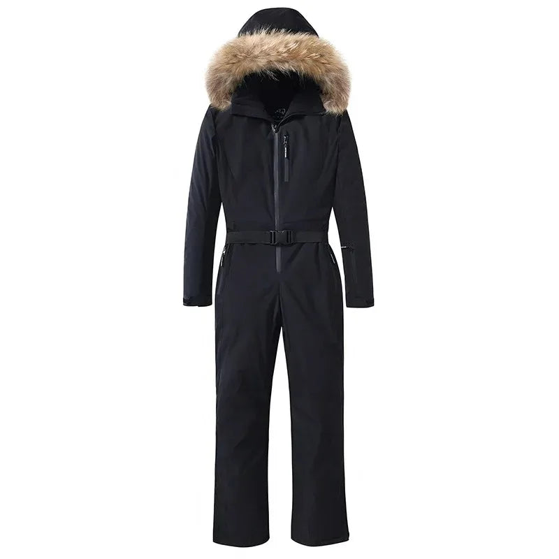 8 Colors S-2XL Customizable Size Professional Alpine Skiers Fur Hooded Women's Slim Ski Pants Waterproof Breathable Windproof Winter Outdoor Mountain Snowboard Insulated Clothes