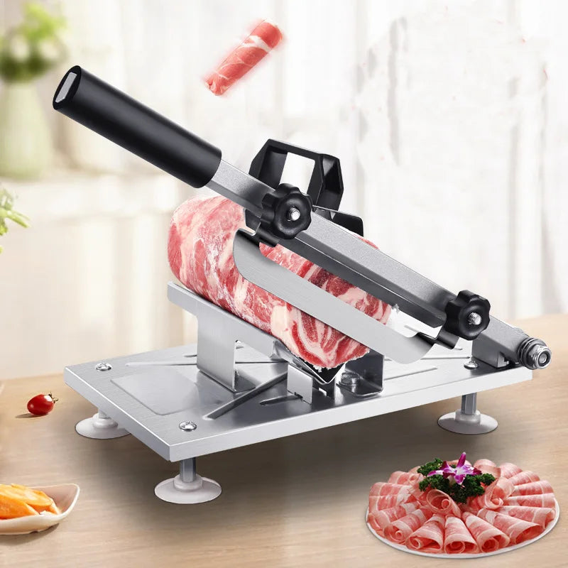 Multifunctional Manual Meat Professional Slicer Stainless Steel Household and Commercial Frozen Meat Roll Beef Slicer Artifact Cutter Kitchenware Supplies Cooking Tools