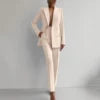 Boutique HOT SALE 2 PCS Set 5 Colors S-2XL Elegant Slim Office Lady Business Night Dinner Evening Party Luxury Blazer Set Women's V-Neck Solid Patchwork Button Long Sleeve Suit