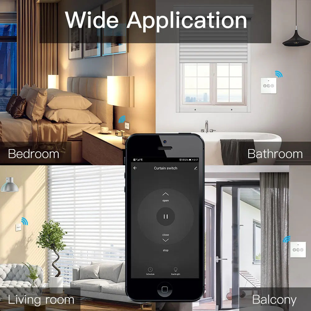 NEW Arrivals Home Villa Office Wireless Remote Control Curtain Drapes Switch 10A 250V Based on Wi-Fi Network for Smart Life Mobile APP Control