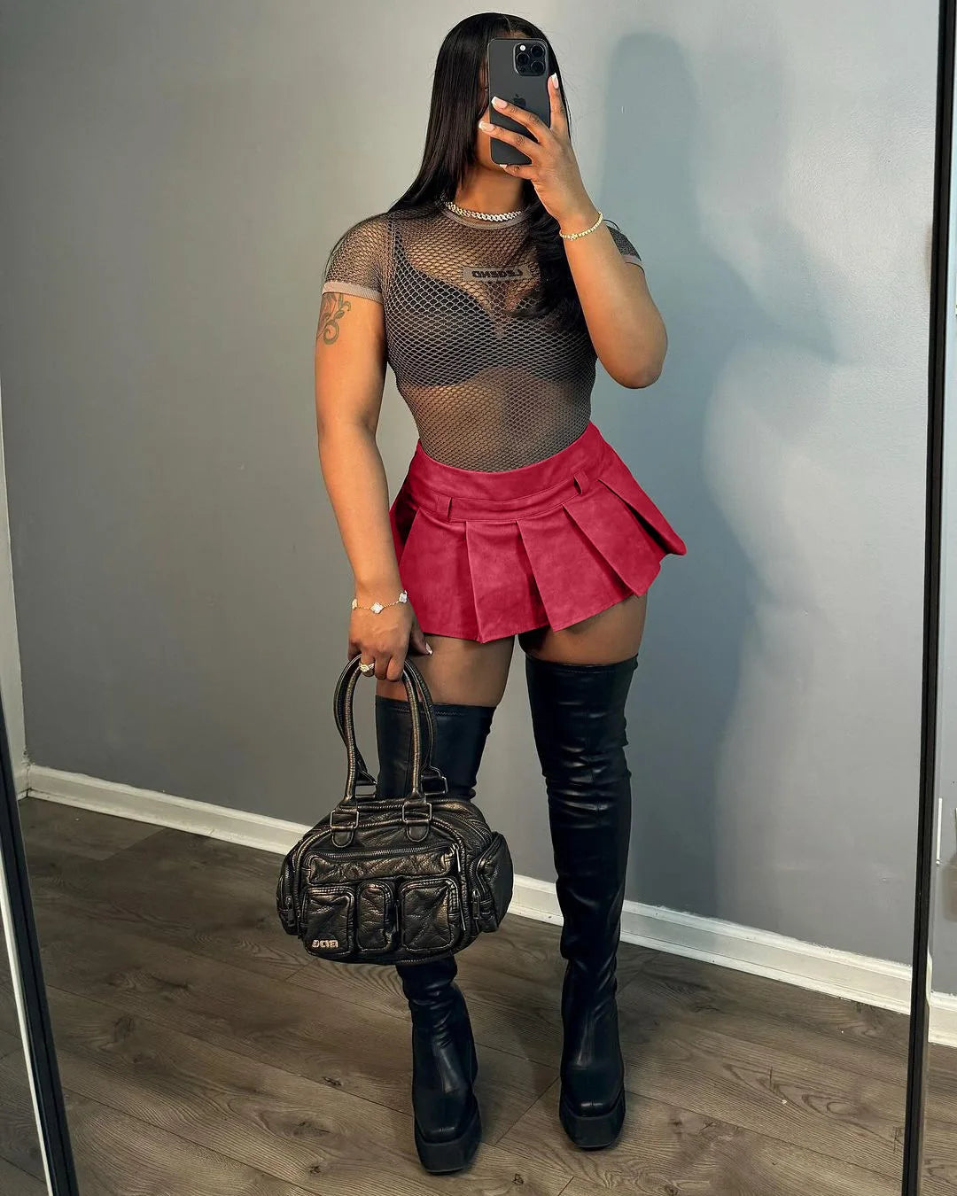 New Arrivals S-2XL Fashion Trendy Boutique PU Leather Pleated Mini Women's Skirts Evening Rave Party Night Clubwear Hot Sexy Skirts
