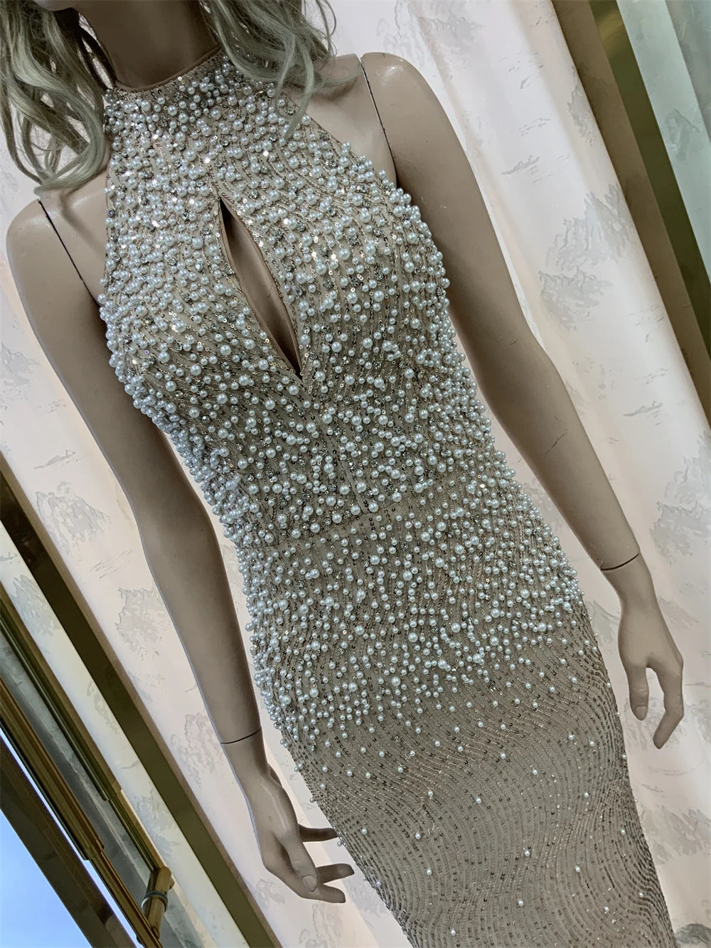Top Quality Beading Sexy Women Celebrity Red Carpet Nightclub Evening Party Wear Long Evening Dresses Wedding Guest Formal Gown Ladies Luxury Apparel Supplies