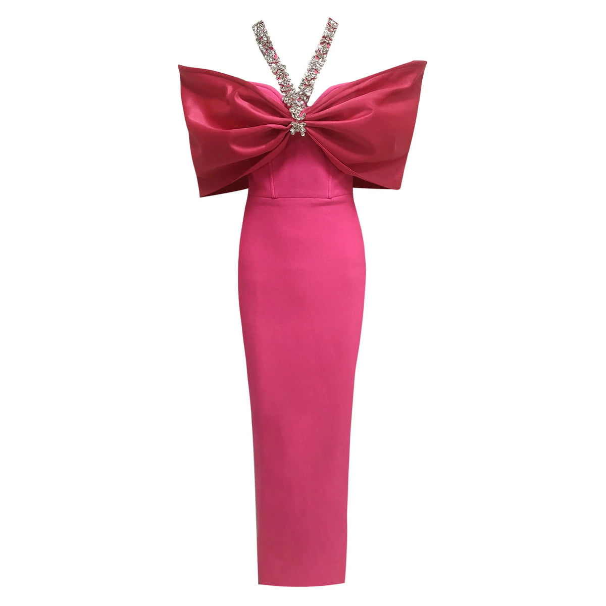 Boutique HOT SALE 5 Colors Women Sexy Striking Black Shoulder Evening Party Wedding Guest Clubwear Prom Ball Gown Celebrities Red Carpet Crafted From Smooth Structured Satin Voluminous Ruffled Sleeves Drape Ladies Luxury Appa