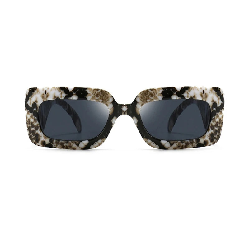 Fashion Vintage Square Sunglasses Women Men Luxury Brand Designer Popular Travel Snake Pattern Sun Glasses Female Shades UV400 Women Eyewear Supplies