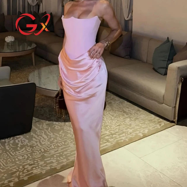 8 Colors Spring Summer Clothing Boutique Hot Sale Trending Women Sleeveless Tube Patchwork Satin Evening Maxi Dress Elegant Party Long Dresses
